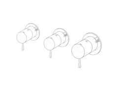 MURO TUA вграден смесител за стена с 2 спирателни крана, хром M1.B34.R.CR