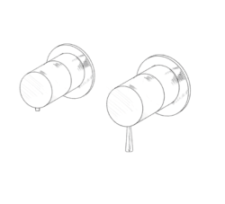 MURO TUA вграден душ термостат кран с 2 изхода хром M1.B32T.R.CR
