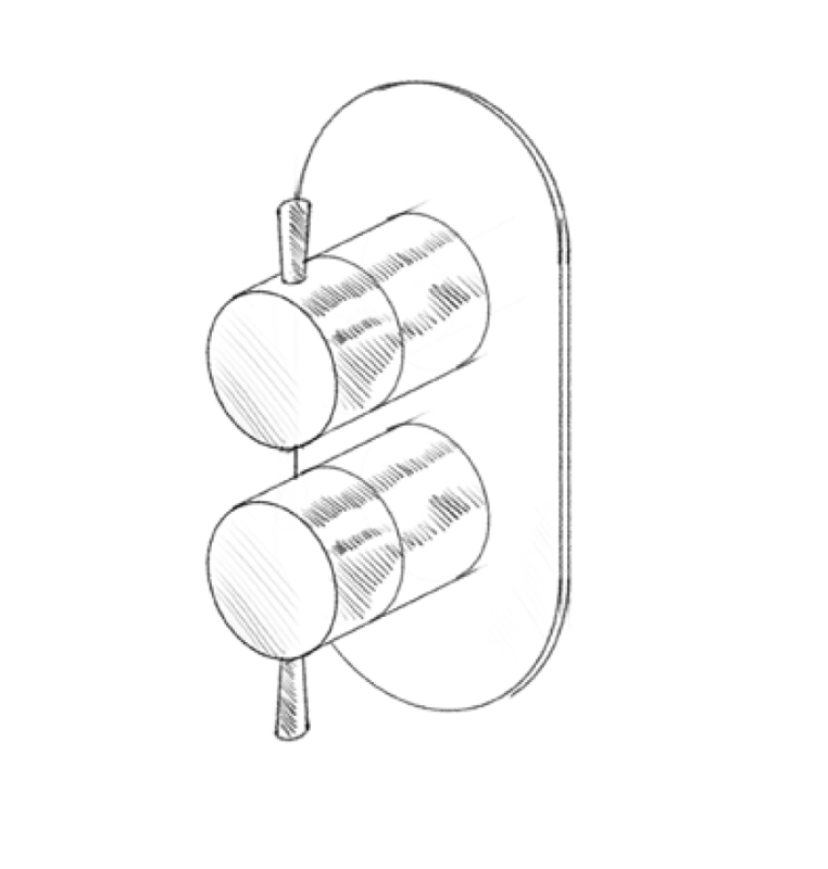 MURO TUA вграден смесител за стена с 3-посочен превключвател хром M1.B33.S.CR