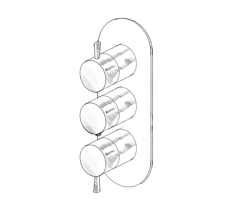 MURO TUA вграден смесител за стена с 2 спирателни крана, хром M1.B34.S.CR