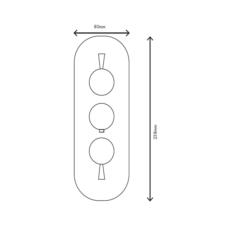 MURO TUA вграден смесител за стена с 2 спирателни крана, хром M1.B34.S.CR
