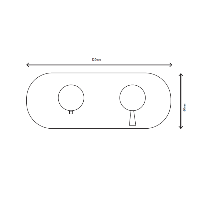 MURO TUA вграден душ термостат кран с 2 изхода хром M1.B32T.S.CR