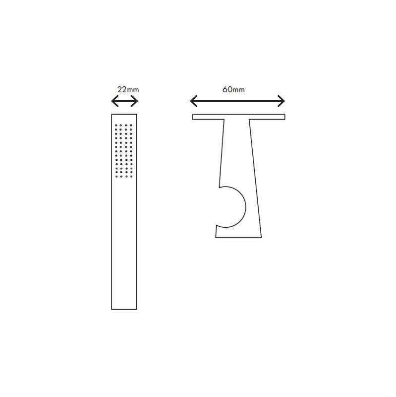 MURO TUA Комплект ръчен душ Slim с монтаж на стена, хромиран M1.BA1.S.CR