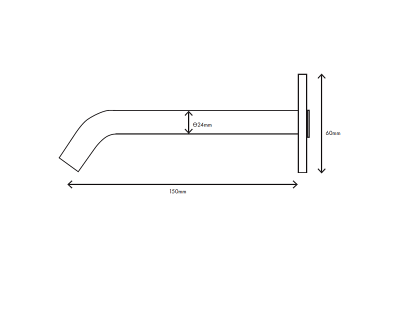 MURO TUA излив за баня хром M1.CA3.W.15.CR