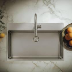 Pure.Sink Exclusivo Неръждаема стомана голяма мивка 75x40cm Tapwing с отвор за кран PEX7540T-02