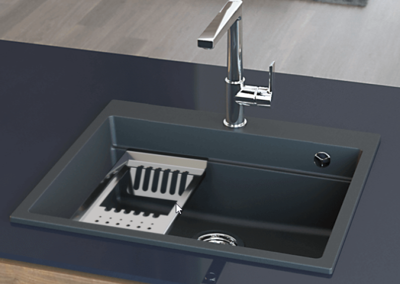 Massimo Аксесоар Тава за чинии Черно Матово 366x176x63mm