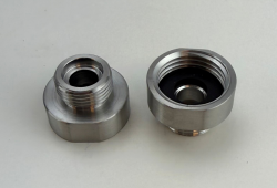 Pure.Sink Преходник от неръждаема стомана с външен размер 3/8 (мъжки) към вътрешен размер 1/2 (женски) Комплект от 2 броя PS3812-00