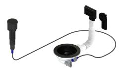 Pure.Sink Universal Матов черен отвод, включващ натискащ бутон с тапа, плюс правоъгълен и кръгъл преливник WSTAUT-31