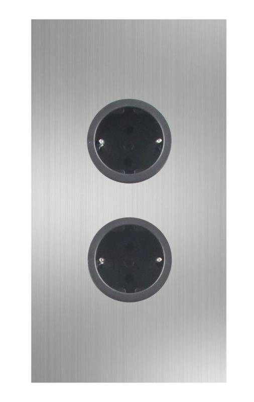 Indux Corner Енергиен стълб с 2 контакта с заземител, неръждаема стомана 1208972276