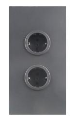 Indux Corner Енергиен стълб с 2 контакта Randaarde Gun metal 1208972281