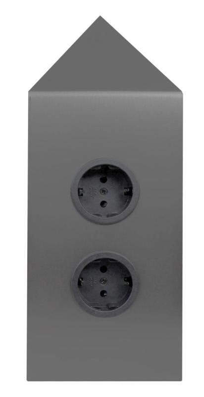 Indux Corner Енергиен стълб с 2 контакта Randaarde Ъгъл Gun metal 1208972286