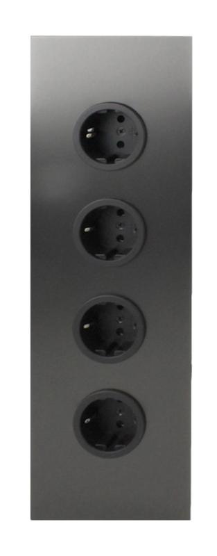Indux Corner Енергиен стълб с 4 контакта Randaarde Gun metal 1208972290