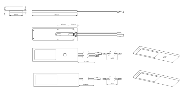 Indux Solin Кухненски монтаж Multi Tone LED комплект 3 спота x 3,6 W алуминий 1208972341