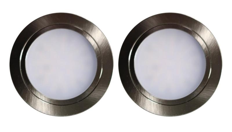 Indux Luma вградена кухня Multi Tone LED комплект 2 спота с вид на неръждаема стомана 1208972400