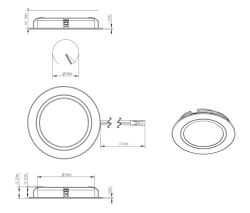 Indux Luma вградена кухня Multi Tone LED комплект 3 спота с вид на неръждаема стомана 1208972401