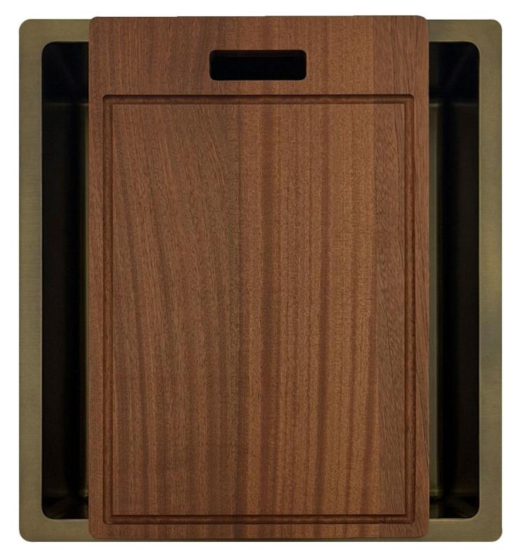 Pure.Sink Luxion PVD Античен бронзов мивка 36x40 cm за вграждане, плоско вграждане и надграждане  с дъно PLX3640-64