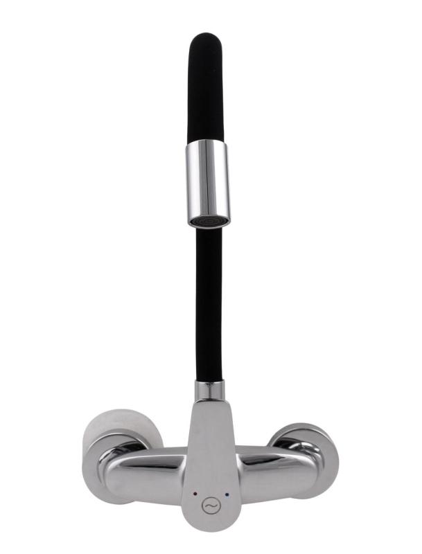 Aquanello Casa Стена кухненски кран хром с висока гъвкава изливка CR-1301-CS