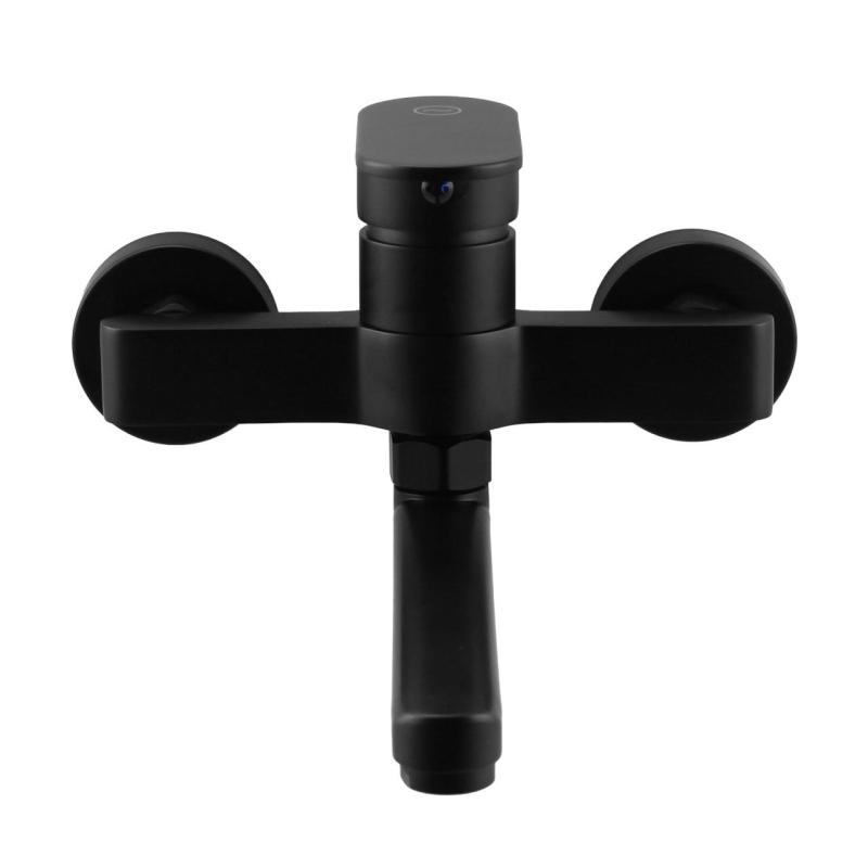 Aquanello Casa Едноръкохватен кухненски смесител за стена, черен, с излив 15 cm BL-1415-CS