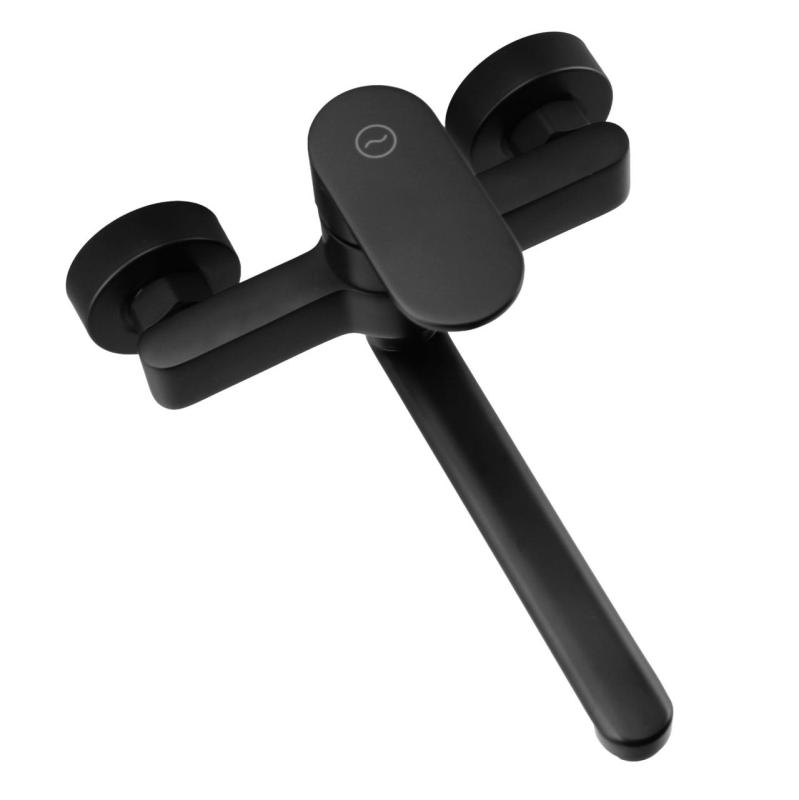 Aquanello Casa Едноръкохватна кухненска стена кранче черно с излив 20 см BL-1420-CS