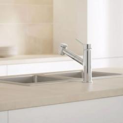 Aquanello Voss Кухненски смесител от хром с изтеглящ се излив и функция за пръскане CR-7200-VS