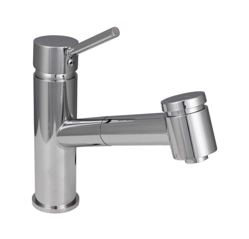 Aquanello Voss Кухненски смесител от хром с изтеглящ се излив и функция за пръскане CR-7200-VS