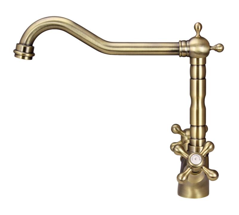 Aquanello Heritage Ascot Класическа кухня Носталгичен кухненски кран Бронз с прав излив BN-4002-HA