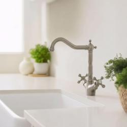 Aquanello Heritage Ascot Класическа кухня Носталгичен кухненски кран от неръждаема стомана с ъглова изливна тръба NB-4002-HA