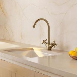 Aquanello Heritage Ascot Класическа кухня Носталгичен кухненски кран от бронз с кръгла изливка BN-4003-HA