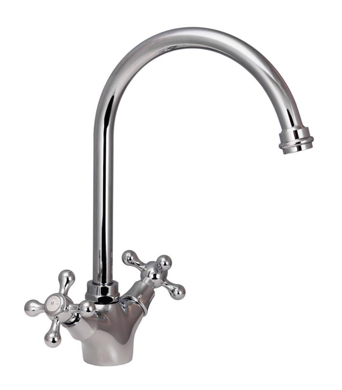 Aquanello Heritage Ascot Класическа кухня Носталгичен кухненски кран Хром с кръгла изливка CR-4003-HA