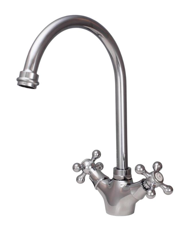 Aquanello Heritage Ascot Класическа кухня Носталгичен кухненски кран Хром с кръгла изливка CR-4003-HA