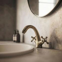 Aquanello Heritage Ascot Класическа носталгична смесителна батерия за умивалник Бронз BN-4101-HA