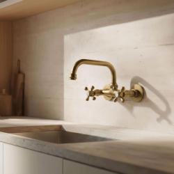 Aquanello Heritage Ascot Класически кухненски смесител с горна изливна тръба, бронзов, BN-4110-HA