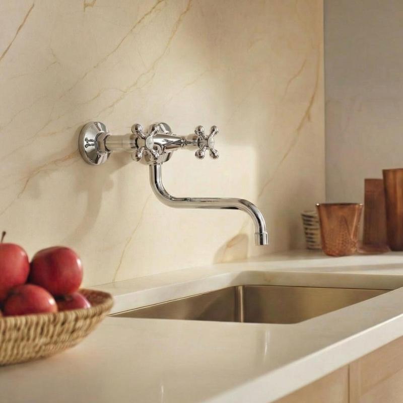 Aquanello Heritage Ascot Класически кухненски смесител за стена, хром CR-4111-HA