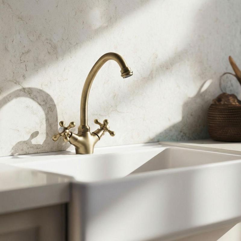 Aquanello Heritage Ascot Класическа кухня Носталгична кухненска смесителна батерия Бронз BN-4004-HA