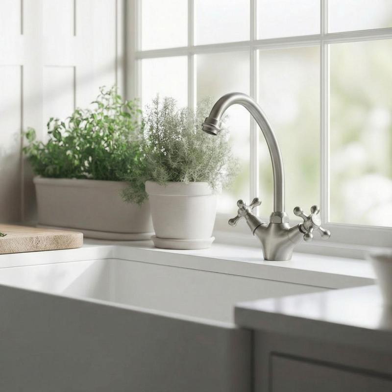 Aquanello Heritage Ascot Класическа кухня Носталгична кухненска смесителна батерия от неръждаема стомана NB-4004-HA