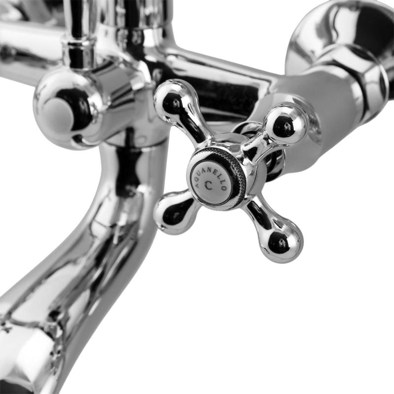 Aquanello Heritage Ascot Класическа смесителна батерия за баня със звездички от неръждаема стомана, включително ръчна душ NB-3002-HA