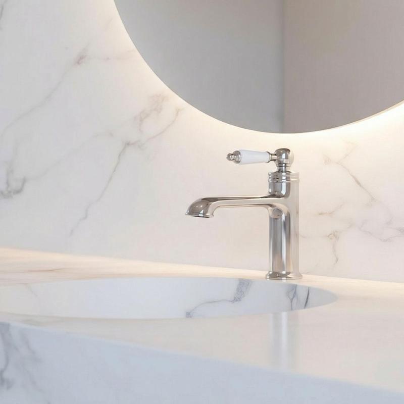 Aquanello Heritage Manor Класическа носталгична смесителна батерия за умивалник Хром CR-1001-HM