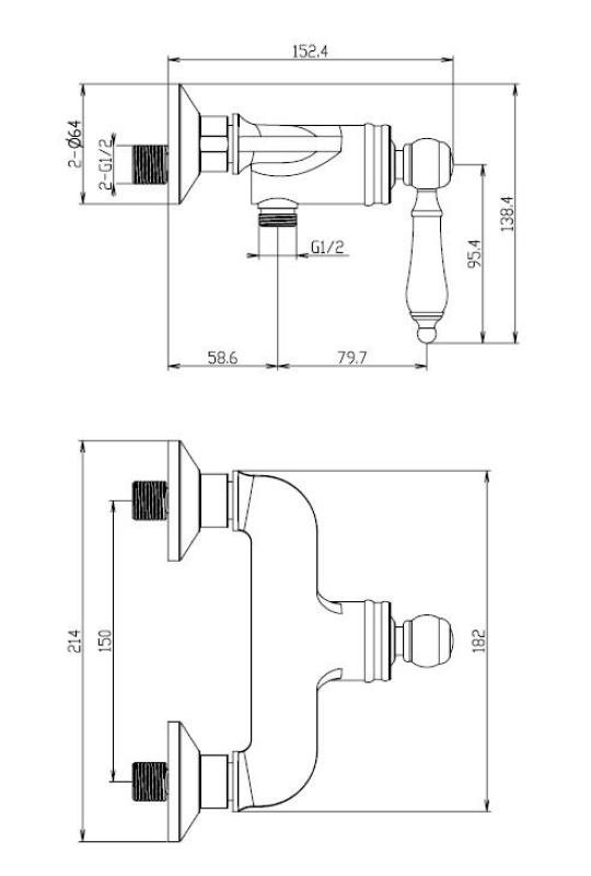 Aquanello Heritage Manor Класически смесител за душ Бронз BN-2001-HM