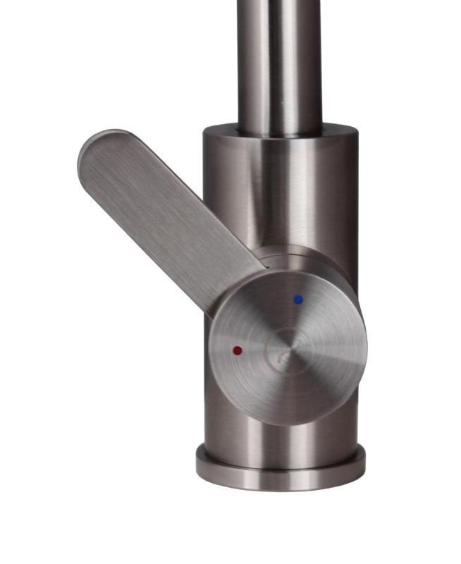 Aquanello Forma Масивен неръждаем едноръковен кухненски смесител с кръгла изливка SS-1002-FM