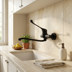 Aquanello Medic Кухненски стенен кран с дълга дръжка, черен BL-1005-MD