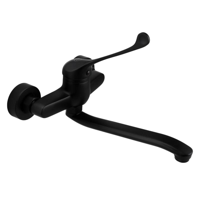 Aquanello Medic Кухненски стенен кран с дълга дръжка, черен BL-1005-MD