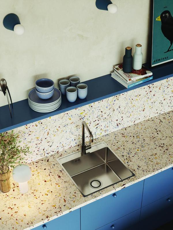 Aquadesign Plana Нержавеща стомана Надградна мивка 48x49 cm с отвор за кран, включително сифон и Clickclack изпускателен клапан 1208972559