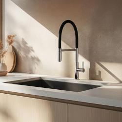 Ausmann Lavea хромирана кухненска батерия с въртящ се и гъвкав излив 1208972568