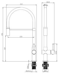 Aquanello Gastro Кухненска смесителна батерия с гъвкав излив, хром CR-4400-GT