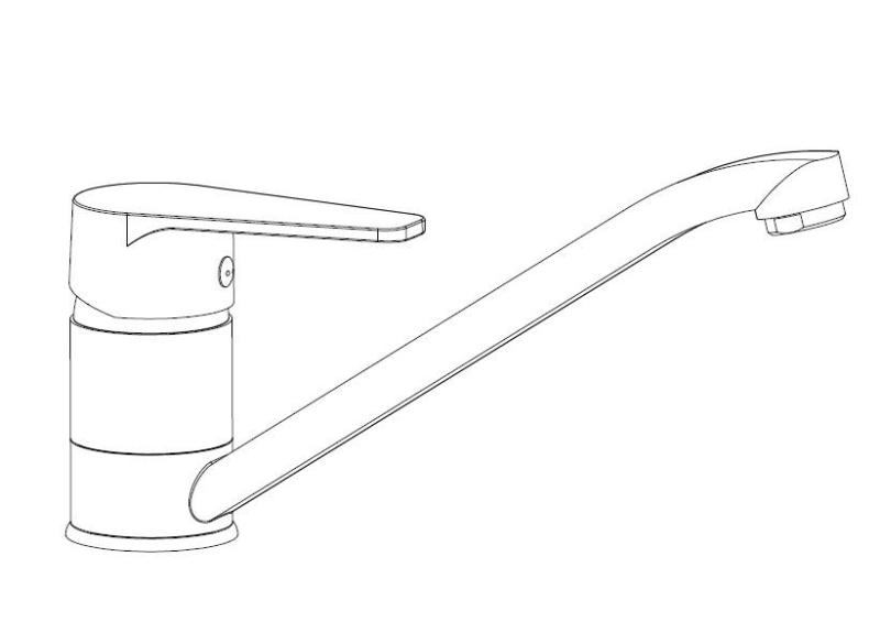 Aquanello Casa Ниска кухненска смесителна батерия с една дръжка, черна BL-1203-CS