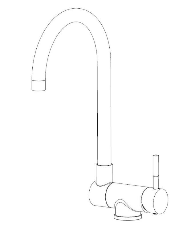 Aquanello Forma Масивен сгъваем кухненски смесител от неръждаема стомана SS-1012-FM