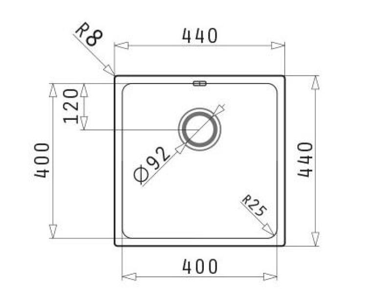 PM Lydia Мивка от неръждаема стомана 40x40 см за вграждане под плот, вграждане в плот и монтаж върху плот 1208972639