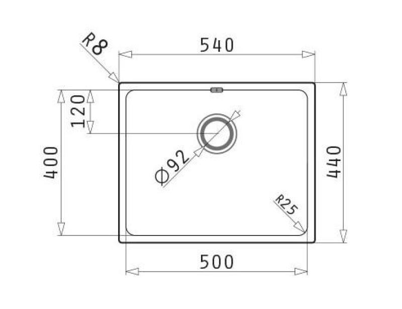 PM Lydia Мивка от неръждаема стомана 50x40 см за вграждане под плот, вграждане в плот и монтаж върху плот 1208972641