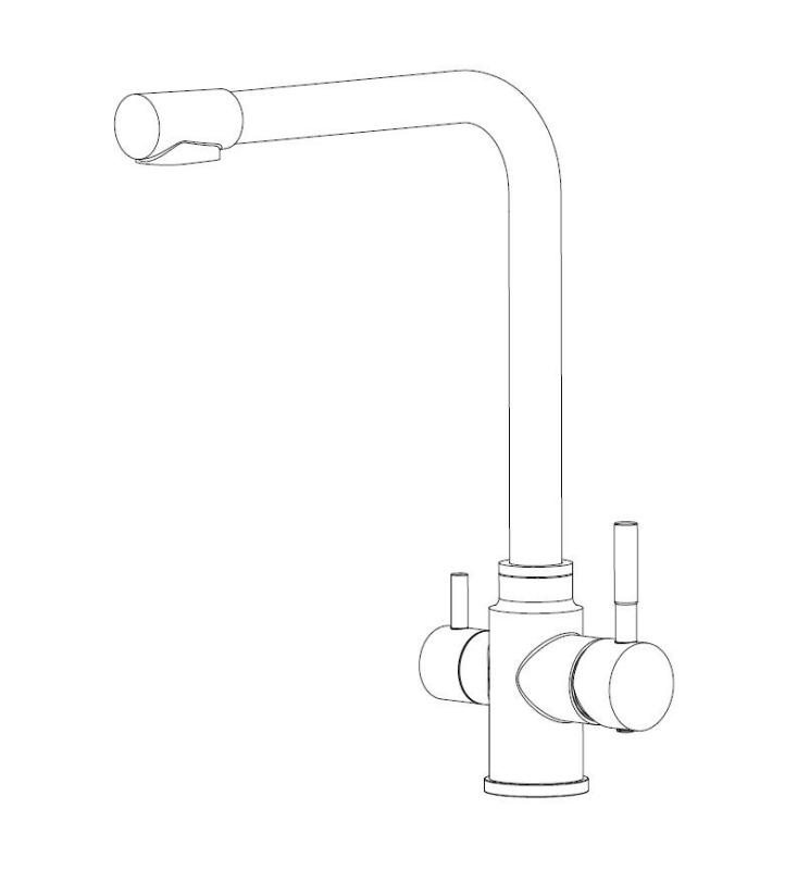 Aquanello Limpia Масивен кухненски смесител от неръждаема стомана с 3 режима, черен, с филтрирана вода BL-1600-LP
