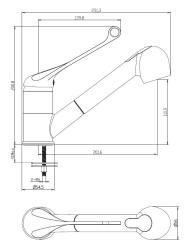 Aquanello Medic Кухненска смесителна батерия с дълга дръжка и изтеглящ се излив, хром CR-1006-MD